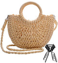 Dailyacc Straw Shoulder Bag For Women Woven Purse Beach Envelope Clutch Straws Wallet | Straw - color: Tote-brown