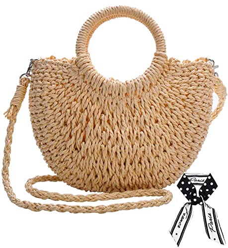 Dailyacc Straw Shoulder Bag For Women Woven Purse Beach Envelope Clutch Straws Wallet | Straw - color: Tote-brown