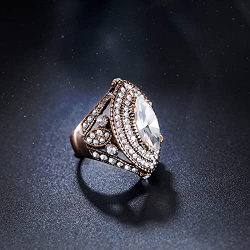 Women Ring - 32mm Turkish Style Gemstone Women Jewelry J0769 - color: White