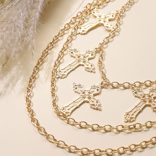 Layered Pants Chain for Men Women Punk Chain Hip Hop Jewelry Clothing Accessories Vintage Jeans Chains - style: Gold three layered