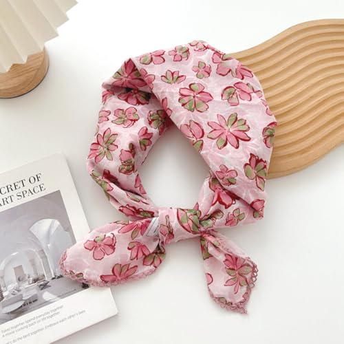 Cotton Bandana,Large Bandanas for Women,Head Coverings for Women,Head Scarf Handkerchief, Square Headband 27" x 27" - color: 27-16-petal-pink