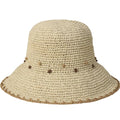 Women Straw Sun Hat Summer Beach Hats Foldable Floppy Cap Wide Brim Bucket Hat Solid Handmade Sun Protection Caps - color: Dot-beige