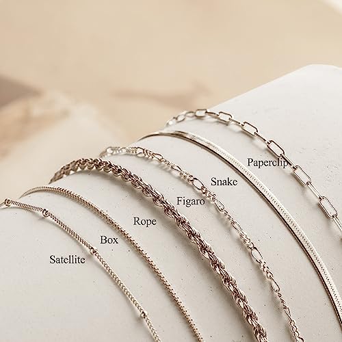 Dearmay Gold Bracelets for Women Waterproof, 14K Gold Plated Minimalist Bracelets Stack Non Tarnish Trendy Dainty Herringbone Vintage Cuban Paperclip Rope Thin Box Link Chain Stackable Jewelry Sets Modern Fashion Accessories Gifts for Womens - style: chai