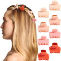 Kitsch Small Hair Clips for Women and Girls – Mini Claw Clips | Hair Accessories | Daily Styling, Recycled, Cherry Blossom Design | Ideal Gifts for Women – 8pc Set - color: Cherry Blossom