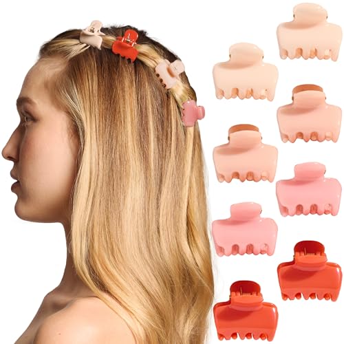 Kitsch Small Hair Clips for Women and Girls – Mini Claw Clips | Hair Accessories | Daily Styling, Recycled, Cherry Blossom Design | Ideal Gifts for Women – 8pc Set - color: Cherry Blossom