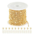 Kyutong 32.8 Feet/10M Gold Chains for Jewelry Making Twist Curb Necklace Chains Bulk Stainless Steel Jewelry Supplies for DIY Bracelet Ankle Earring - color: Gold Round