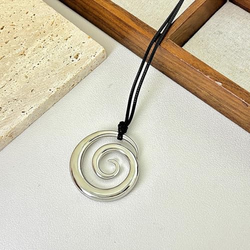 Frodete Statement Necklace for Women Chunky Gold Necklaces Long Pendant Necklace Boho Necklaces Gold Pendant Jewelry Cowboy Chic Style Cowgirl Outfit - color: Z8:Silver Pendant Necklace