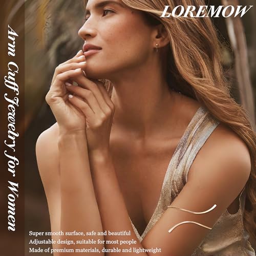 7Pcs Upper Arm Cuff for Women Gold Silver Open Arm Cuff Bracelets Adjustable Armlet Armband Minimalist Coil Swirl Arm Cuff Bracelet Jewelry - style: Gold-B