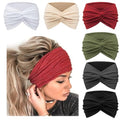 DRESHOW 6 Pack Extra Wide Headbands for Women Large Turban Headband Boho Head Wrap Elastic Hairbands Hair Twisted Knot Hair Accessories - color: 6 Pack: Dark Plus Bright