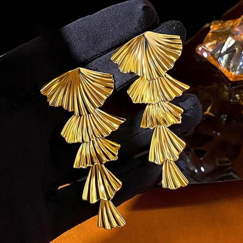 Gold/Silver Shell Dangle Earrings for Women Seashell Drop Dangle Earrings Ocean Beach Earrings Summer Jewelry - color: Big Shell
