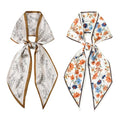 GERINLY 2 PCS Neck Scarf for Women, Long Purse Scarf for Handbags, Narrow Hair Scarves, Bag Charm Accessories Headband - color: Beige