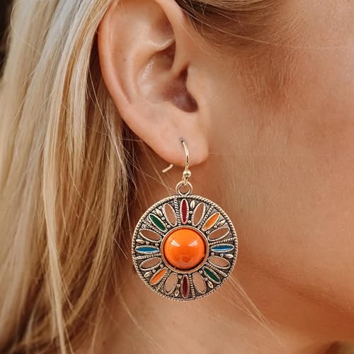 Boho Earrings for Women Trendy Gold Dangle Earrings Vintage Bohemian Indian Country Jewelry Gifts Boho Dress Chic Clothing - color: A3:boho earrings
