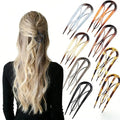 French Hair Pins for Women - 8 PCS Large U-Shaped Hair Forks with Internal Teeth, Strong Hold for Thick & Thin Hair, Effortless French Twists, Updos, Buns & Chignons, Hairstyle Accessories