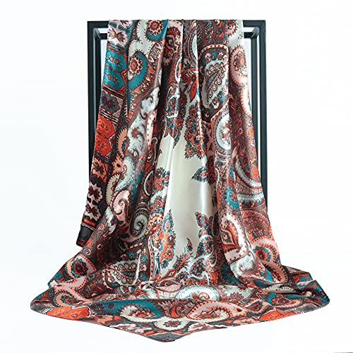 Headscarf Large Square Women Scarf 35" Fashion Scarves Silk Feeling Hairscarf - color: A101