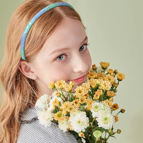 Fishdown Glitter Headband for Girls Women Sparkle Headband Accessory Set of 10 - color: Color-6