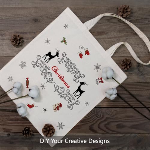TOPDesign 5 | 12 | 24 | 48 | 192 Pack Economical Cotton Tote Bags, Lightweight Medium Reusable Grocery Shopping Cloth Bags, Suitable for DIY, Advertising, Promotion, Gift, Activity (5-Pack) - color: Beige, size: Medium