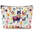 Cute Makeup Bag for Purse Canvas Waterproof Funny Cosmetic Bags for Women Zipper Travel Toiletry Pouch-Alpaca Makeup Bags-Creamy - color: Alpaca Makeup Bags-Creamy