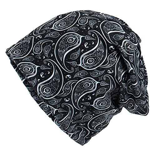 KAKU NANU Women Turban Chemo Beanies Pre Tied Caps Baggy Slouchy Headwear Sleep Scarf - color: Black
