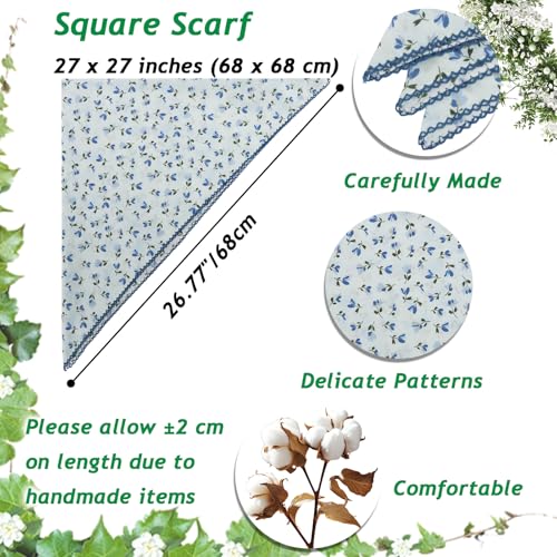 Large Cotton Bandanas for Women, 27 x 27 inch Hair Neck Scarf, Headband Square Scarf - color: Blue Sky Blue