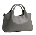 Iswee Genuine Leather Shoulder Bags Purses and Handbags for Women Satchel Designer Cross Body Hobo Medium Size Tote - color: Gray