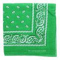 Motique Accessories Extra Large Paisley Bandana 27x27 Inch - color: Green