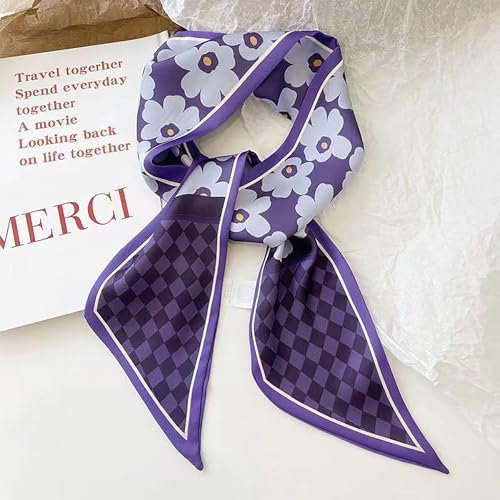4 Pack Purse Scarf Handbags For Women,Boho Scarrves for Bag Hair Accessories Handle Fashion Lightweight - color: Dark Purple