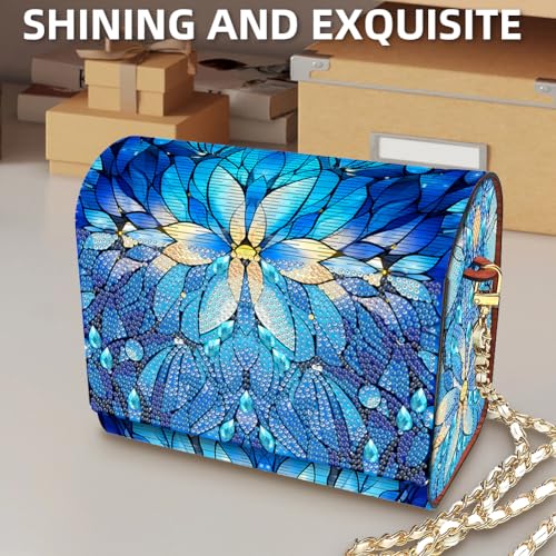 C'eitura Mandala Diamond Art Wooden Clutch Purse with Chain, 5D DIY Rhinestone Shoulder Bag Kit, Boho Festival Wallet for Women, Handmade Craft Project, Unique Gift Idea - color: SKB202
