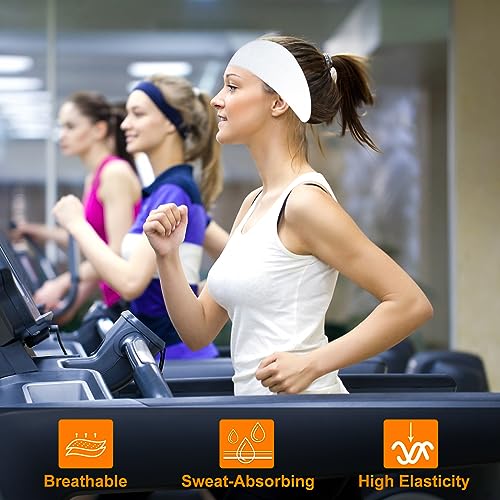 RITOPER Workout Wide Headbands for Women Non Slip, Super Soft Yoga Running Exercise Head Bands, Elastic Sweat Band Hair Bands for Women's Hair, Womens Solid Headband Hair Wrap - color: fd-solid