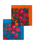 MJ SERECA Acrylic Bandana Printed Hair Scarf Square Ukrainian Head Scarf Floral Babushka Neck Scarf for Women 30"/42"/60" - color: 2 Pack-b 42"