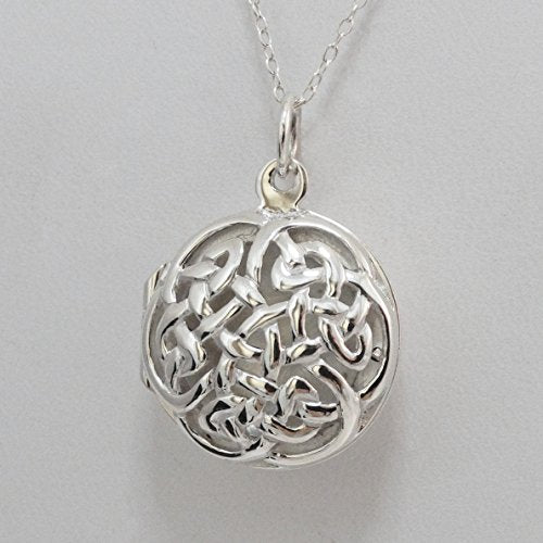 FashionJunkie4Life Sterling Silver Oval Locket Necklaces for Women, 18" Cable Chain - style: Celtic Knot