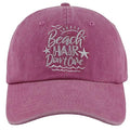 HHNLB Beach Hair Don’t Care Hat, Washed Cotton Adjustable Embroidered Baseball Cap - color: Embroidered Pink