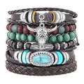 Turquoise Leather Western Bracelets for Women Men Bohemian Retro Turquoise Wrap Bracelets Exquisite Layered Stacked Cowboy Cowgirl Bracelet Western Country Concert Outfits Leather Cuff Bracelet for Women - style: Bull Head