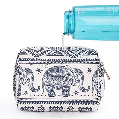 Narwey Small Makeup Bag for Purse Mini Cosmetic Bag Travel Makeup Pouch Zipper Pouch Cute Make up Bags with Compartments for Women Girls (Elephant, Small) - color: Elephant, style: Small