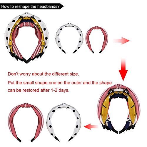 DRESHOW 8 Pack Knotted Headbands for Women Wide Turban Headband Yoga Exercise Ribbing Hair Hoop Hair Bands Accessories - color: 8 Pack Plastic Hair Hoop B