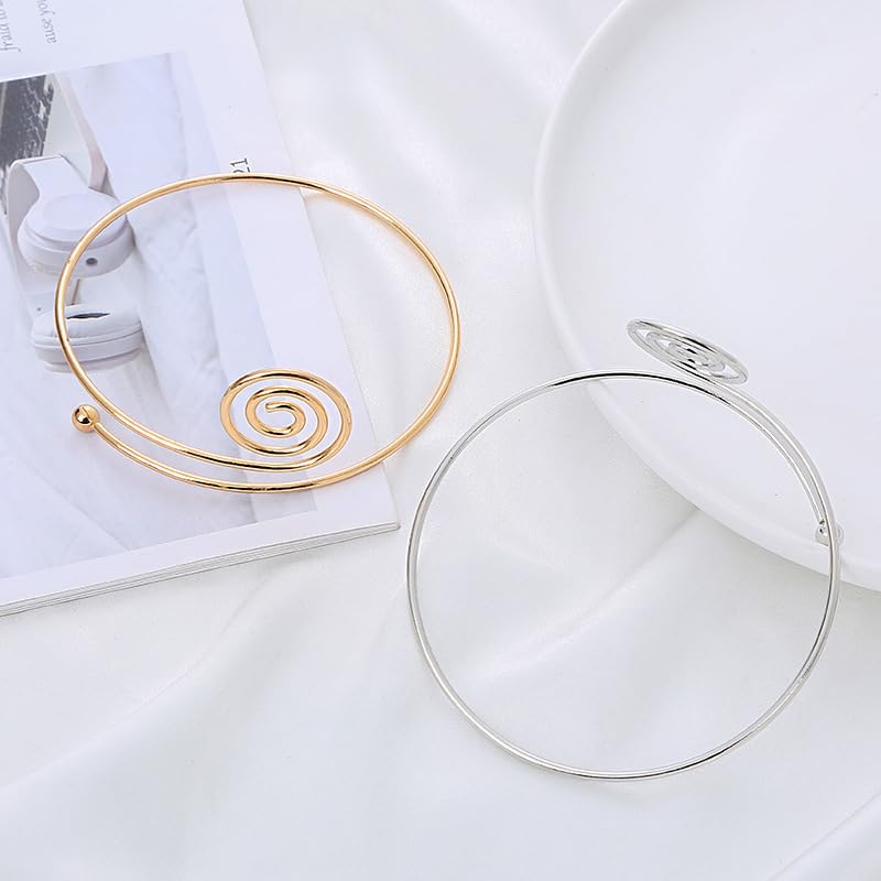 Caiyao Boho Upper Arm Bracelet Cuff Bangle Gold Silver Geometric Cuff Bracelets Mental Open Upper Arm Bangle Bracelet Adjustable Armband Jewelry for Women - style: Cuff