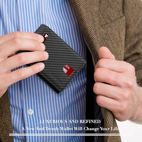 RUNBOX Wallet for Men -Slim Rfid Leather Mens Bifold Novelty Wallets 2 ID Window With Gift Box Men's Accessories | Slim - color: Weave Pattern Bicolor Black-Grey