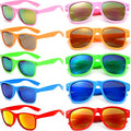Eyegla Sunglasses Bulk Party Sunglasses Pack 80s Shades Eyewear Set for Men Women 8/10/20/30Pack - color: Neon Frame+mix Mirror Lens 10 Pack