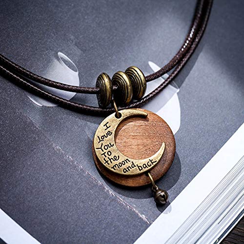 Brown Wooden Choker Chunky Pendant Necklaces for women - color: A