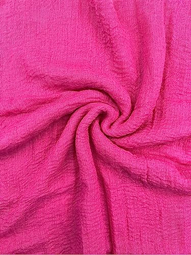 Humble Hilo Womens Woven Bohemian Style Gauze Scarf,Shawl, Head Wrap Fringed Edge Lightweight, Long Folds Small - color: Pink
