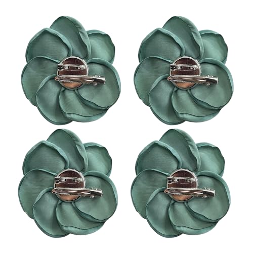 Sanrich Women's Brooches 4pcs Rose Flower Hair Clip Mexican Hair Flowers Clips Hairpin Brooch Tea Party Hats Headpieces (aqua blue) - color: aqua blue