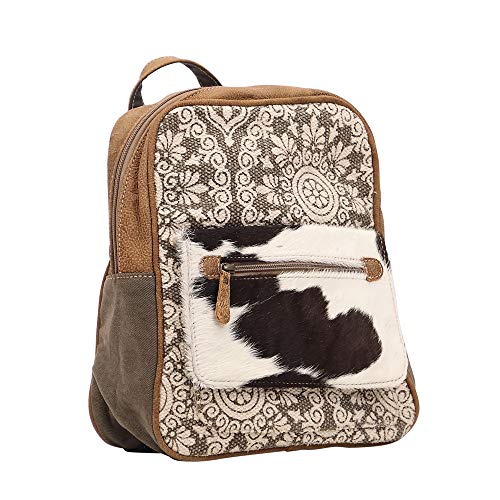 Myra Bag Floral Purses for Women - Genuine Leather and Canvas Floral Purse with Flower Print, Flower Handbags for Women - style: Clique Backpack Bag