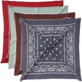 Mochabao 100% Cotton 27" x 27" Large Bandanas for Men & Women, Multi-Purpose Bandana Headbands, Square Head Scarf - color: Red/Gray/Brown/Sage Green