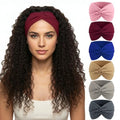 obeoby 6 Inch Cotton Wide Headbands for Work,Daily Life, Boho Outfits, Large African Hair Wrap 6 Pack Non Slip Turban Hair Bands - color: Bright color series