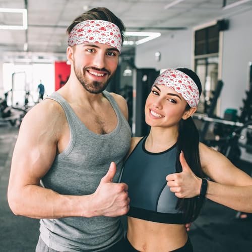 Mushroom Print Headband for Women - Cute Red Mushroom Pattern Headwrap, Sweatband for Yoga, Running, Workout, Daily Wear - color: 23