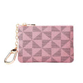 Leather Coin Purse for Women with KeyChain Small Zipper Change Purse coin Pouch Card Holder Wallet Clutch for Women & Men (Pink) - color: Pink