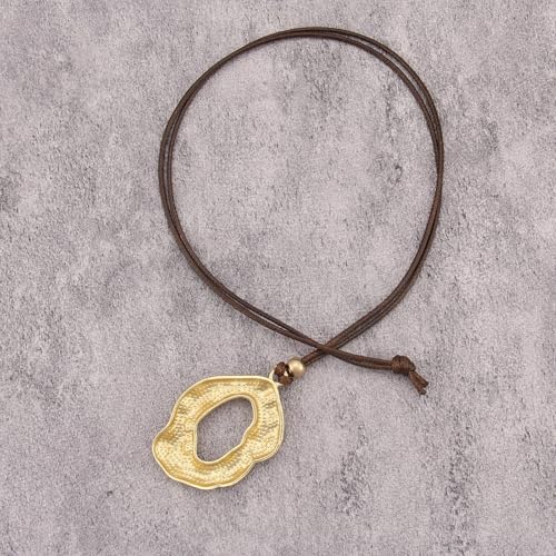 Boho Necklaces for Women Chunky Circle Necklace Layered Boho Circle Leather Choker Necklace Long Vintage Necklaces Bohemian Jewlery Gifts - style: Bohemian Necklace
