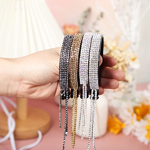 Dilunave 4 Pack Rhinestone Hair Accessories Hair Clips Holder Birds Nest Clip Glitter Bun Cover Claw Clips for Buns Ponytail Holder Accessories Gift for Women Girls
