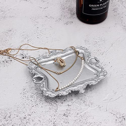 Vintage Small Sliver Ring Dish, Birthday & Wedding Gifts for Women，Wedding Ring Tray -Sliver (1 Pack) - color: Sliver (1 Pack)