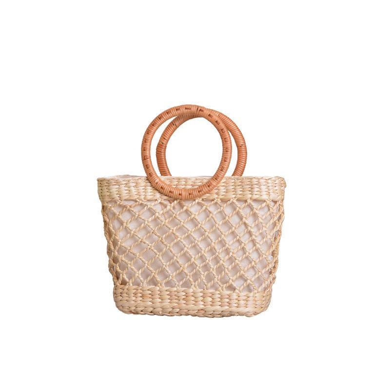 Women's Straw Shoulder Bag Women Large Woven Bag Round Handle Ring Tote Purse Retro Handbags Summer Travel Beach Handbag Hand Woven Straw Large Hobo Bag Big Capacity Handmade Bag for Girls Women E - color: Women's Straw Bag E
