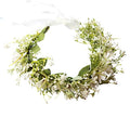 Vivivalue Daisy Flower Crown Floral Wreath Headband Hair Garland Flower Halo Headpiece with Ribbon Wedding Party Festival Photos White - color: 54